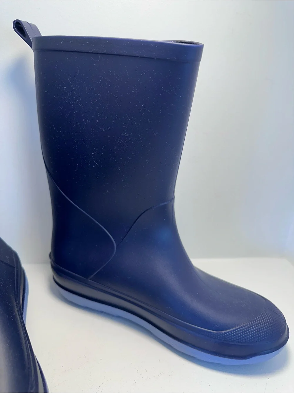 CAT & JACK Andy Rain Boots Navy Waterproof, Pull-On, Non-Marking Sole Size 3 New